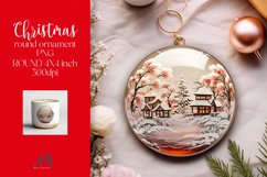 3D Christmas Round Ornament Sublimation PNG Product Image 1