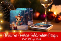 Baby Animal Christmas Coaster Sublimation PNG Product Image 1