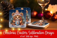 Baby Animal Christmas Coaster Sublimation PNG Product Image 1