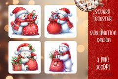 Christmas santa claus animal Sublimation Coaster Design Product Image 1