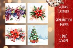 Happy Christmas Coaster Design |Square Coaster Product Image 1