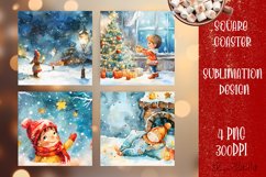 Happy Christmas Coaster Design |Square Coaster Product Image 1