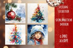 Happy Christmas Coaster Design |Square Coaster Product Image 1