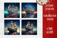Christmas Square Coaster Sublimation Design Product Image 1