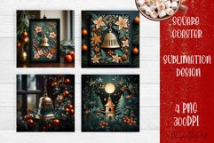 Christmas Square Coaster Sublimation Design Product Image 1