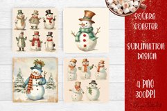 Christmas Square Coaster Sublimation Design Product Image 1