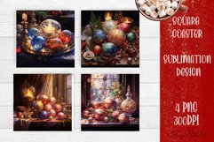 Christmas Square Coaster Sublimation Design Product Image 1