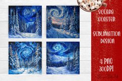 Christmas tree Square Coaster Sublimation Design Product Image 1