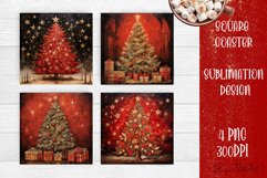 Christmas tree Square Coaster Sublimation Design Product Image 1