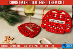 Christmas Coasters Laser Cut Bundle | Cup Coasters | Holiday Product Image 2