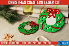 Christmas Coasters Laser Cut Bundle | Cup Coasters | Holiday Product Image 7