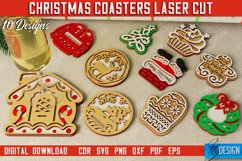 Christmas Coasters Laser Cut Bundle | Cup Coasters | Holiday Product Image 1