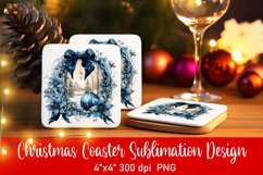 Vintage Christmas Coaster Sublimation PNG Product Image 1