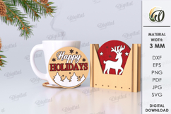 Christmas Coasters With Boxes Bundle Lasercut. Christmas SVG Product Image 4
