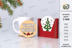 Christmas Coasters With Box Laser Cut. Christmas Decor SVG Product Image 1