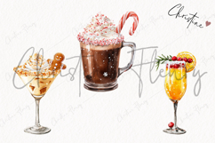 Watercolor Christmas Cocktails | Christmas PNG Product Image 3