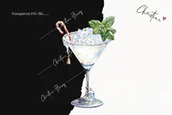 Watercolor Christmas Cocktails | Christmas PNG Product Image 2