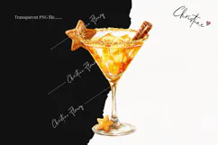 Watercolor Christmas Cocktails | Christmas PNG Product Image 2