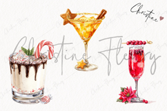 Watercolor Christmas Cocktails | Christmas PNG Product Image 3