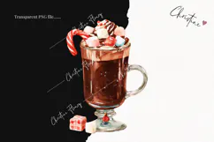 Watercolor Christmas Cocktails | Christmas PNG Product Image 2