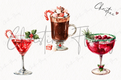 Watercolor Christmas Cocktails | Christmas PNG Product Image 3