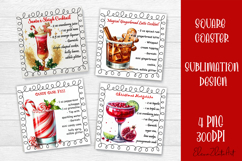 Square coaster holder, cocktail recipes, sublimation designs Product Image 1