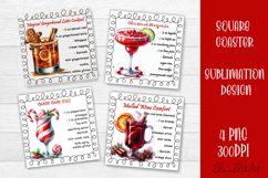 Square coaster holder, cocktail recipes, sublimation designs Product Image 1