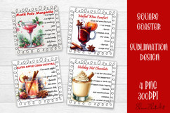 Square coaster holder, cocktail recipes, sublimation designs Product Image 1