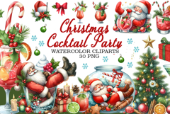Christmas Cocktail Party watercolor Product Image 1