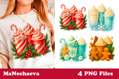 Christmas Coffee Sublimation | Festive Holiday Drink Clipart Product Image 1