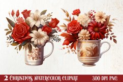 Christmas Coffee Clipart Sublimation, Christmas PNG Product Image 1