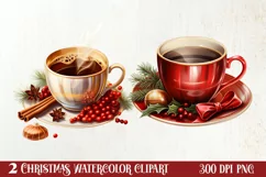 Christmas Coffee Clipart Sublimation, Christmas PNG Product Image 1