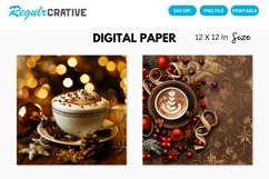 Christmas Coffee Seamless Digital Paper Product Image 1