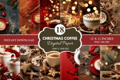 Christmas Coffee Seamless Digital Paper Bundle Product Image 1