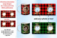 Christmas mug sublimation designs with buffalo plaid pattern and golden snowflakes for 12 oz, 15 oz mugs. Mug template in the PNG format with transparent place- you can add your Photo, monogram or text on layer behind the template. Christmas background