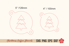 Christmas coffee stencil SVG with festive latte art designs for laser cutting.