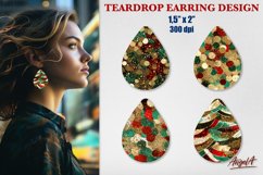Sublimation teardrop earring / sequin circle texture png Product Image 1