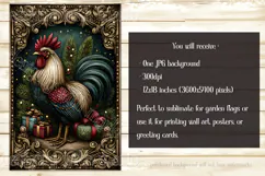 Christmas Garden Flag, Christmas Rooster Garden Flag, d11 Product Image 2