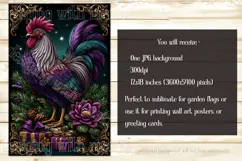 Christmas Garden Flag, Christmas Rooster Garden Flag, d12 Product Image 2
