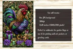 Christmas Garden Flag, Christmas Rooster Garden Flag, d17 Product Image 2