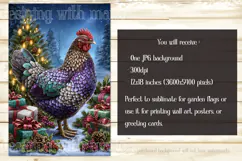 Christmas Garden Flag, Christmas Rooster Garden Flag, d2 Product Image 2
