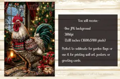 Christmas Garden Flag, Christmas Rooster Garden Flag, d25 Product Image 2