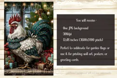 Christmas Garden Flag, Christmas Rooster Garden Flag, d28 Product Image 2