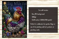 Christmas Garden Flag, Christmas Rooster Garden Flag, d29 Product Image 2