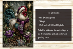 Christmas Garden Flag, Christmas Rooster Garden Flag, d31 Product Image 2