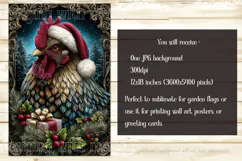 Christmas Garden Flag, Christmas Rooster Garden Flag, d34 Product Image 2