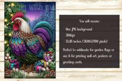 Christmas Garden Flag, Christmas Rooster Garden Flag, d4 Product Image 2