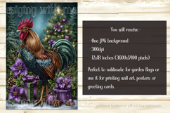 Christmas Garden Flag, Christmas Rooster Garden Flag, d5 Product Image 2