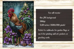 Christmas Garden Flag, Christmas Rooster Garden Flag, d5 Product Image 2