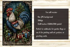 Christmas Garden Flag, Christmas Rooster Garden Flag, d7 Product Image 2